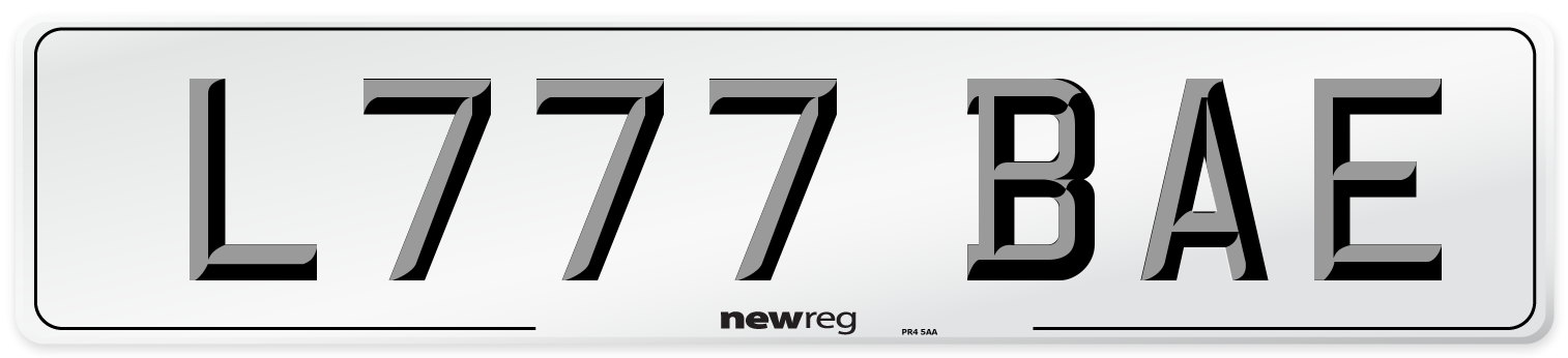 L777 BAE Number Plate from New Reg